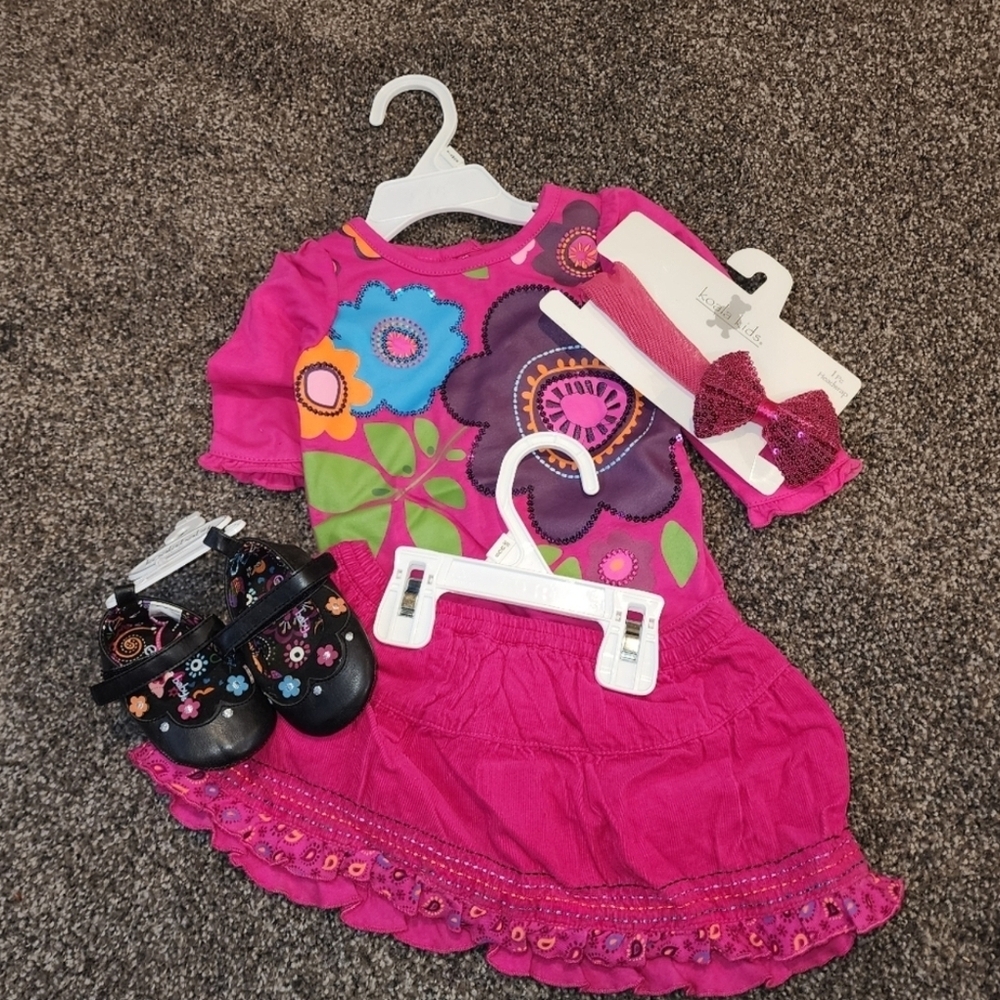 Koala Kids Fuchsia and Purple Floral Set
